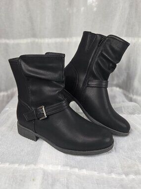 VJH Confort Women's Slouchy Ankle Moto Boot Insulated Size 9